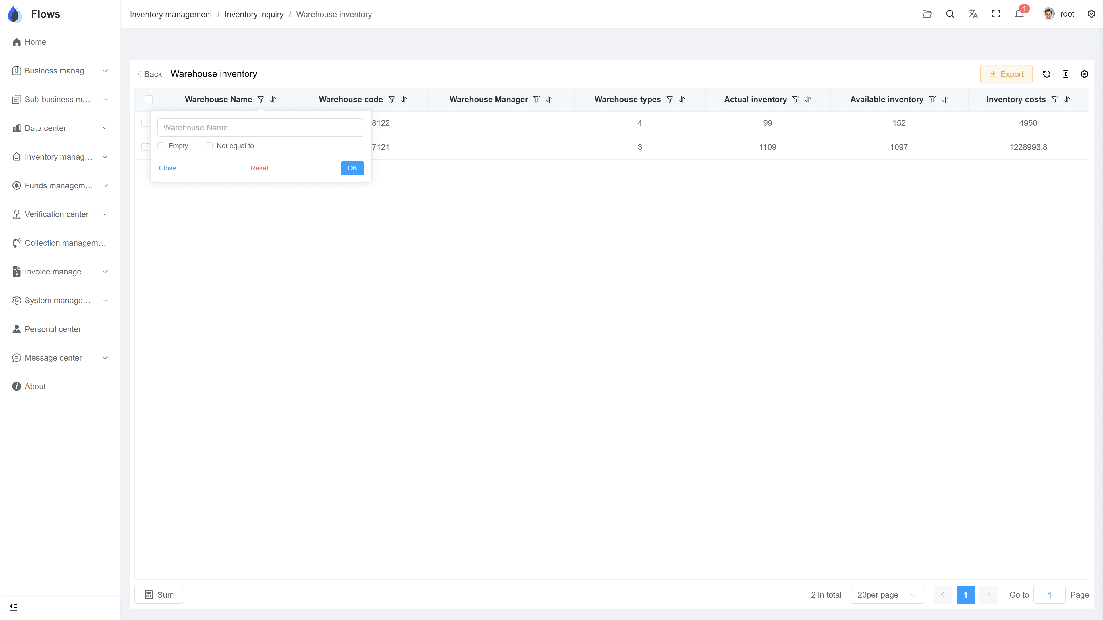 Stock query view